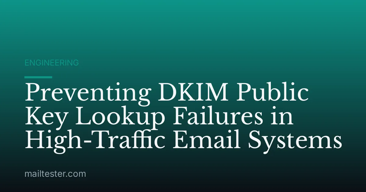 Preventing DKIM Public Key Lookup Failures in High-Traffic Email Systems