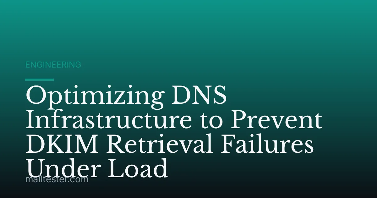 Optimizing DNS Infrastructure to Prevent DKIM Retrieval Failures Under Load