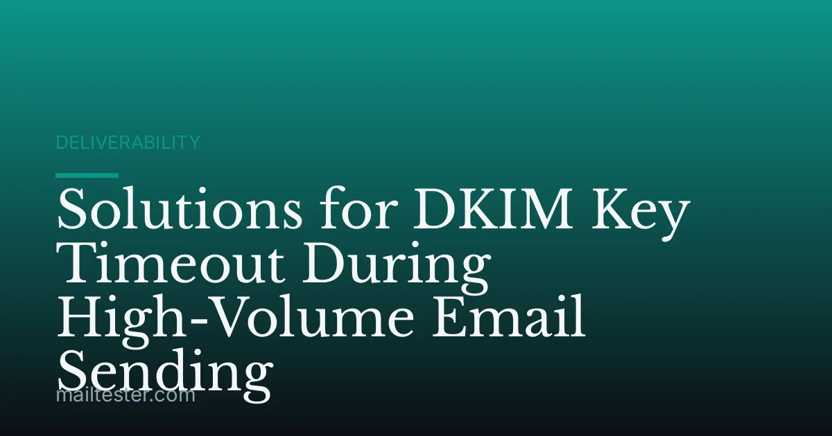 Solutions for DKIM Key Timeout During High-Volume Email Sending