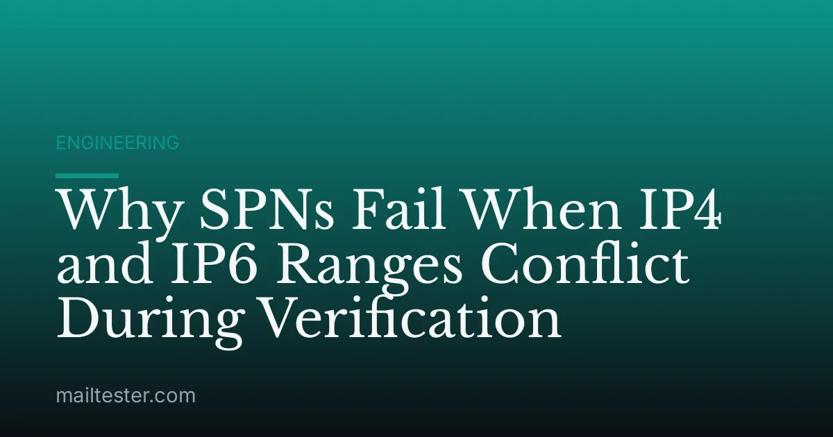 Why SPNs Fail When IP4 and IP6 Ranges Conflict During Verification