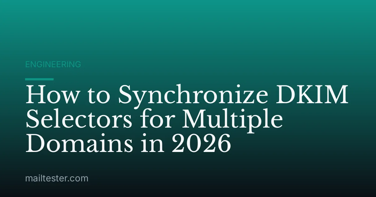 How to Synchronize DKIM Selectors for Multiple Domains in 2026