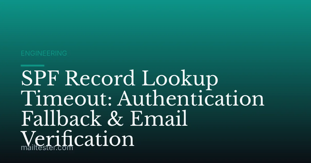 SPF Record Lookup Timeout: Authentication Fallback & Email Verification