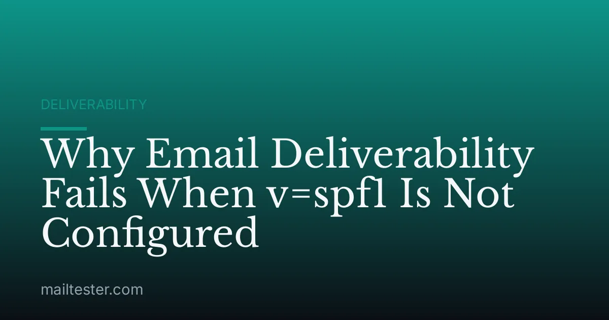 Why Email Deliverability Fails When v=spf1 Is Not Configured