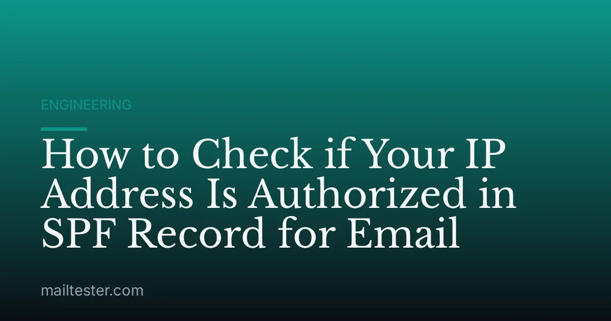 How to Check if Your IP Address Is Authorized in SPF Record for Email