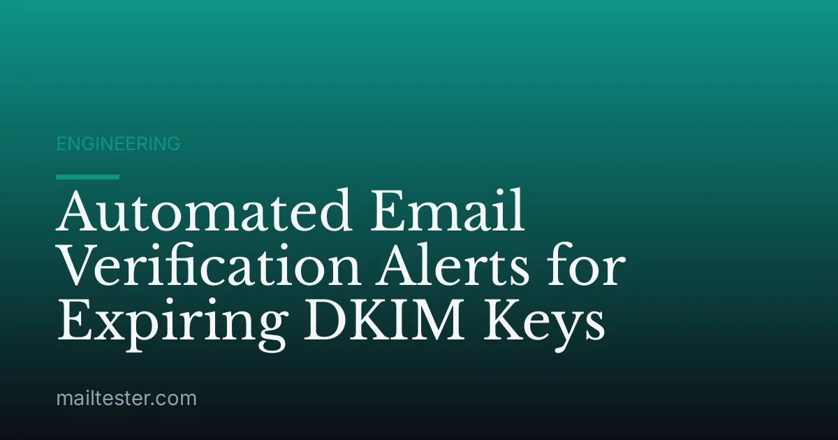 Automated Email Verification Alerts for Expiring DKIM Keys