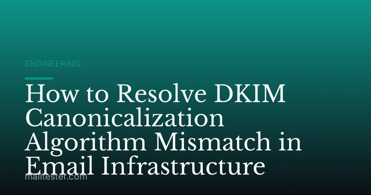How to Resolve DKIM Canonicalization Algorithm Mismatch in Email Infrastructure