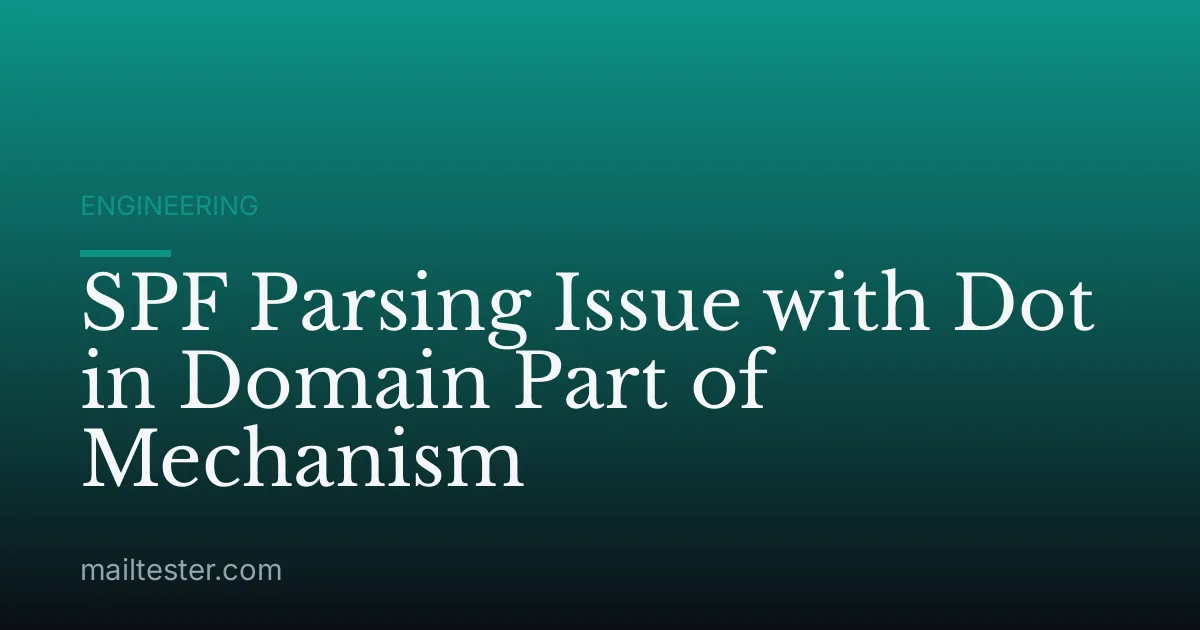 SPF Parsing Issue with Dot in Domain Part of Mechanism