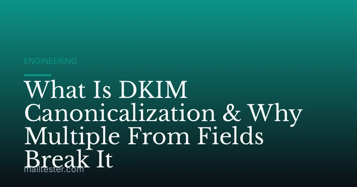 What Is DKIM Canonicalization & Why Multiple From Fields Break It