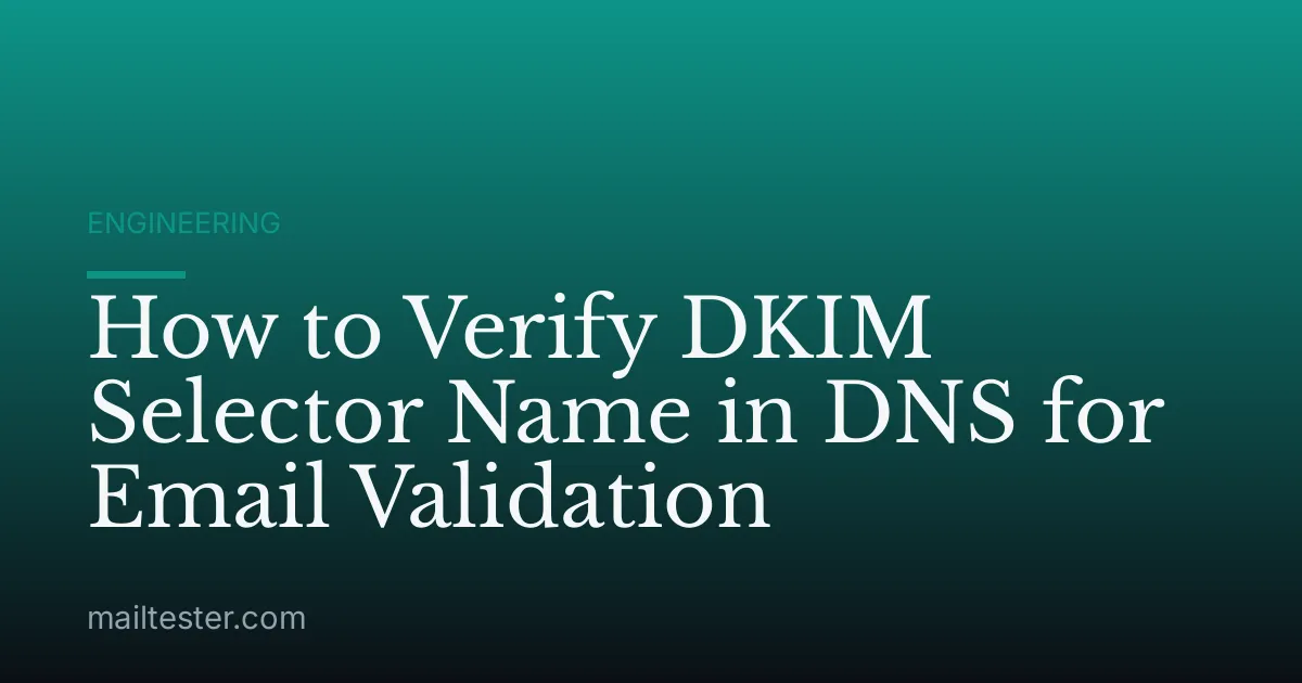 How to Verify DKIM Selector Name in DNS for Email Validation