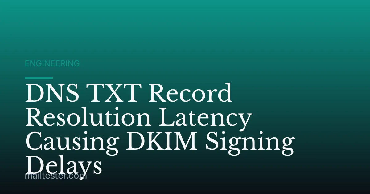 DNS TXT Record Resolution Latency Causing DKIM Signing Delays