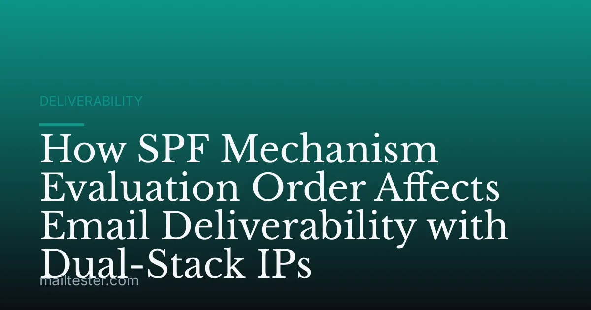 How SPF Mechanism Evaluation Order Affects Email Deliverability with Dual-Stack IPs