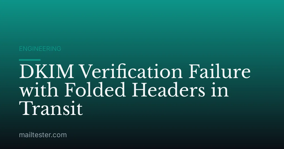 DKIM Verification Failure with Folded Headers in Transit