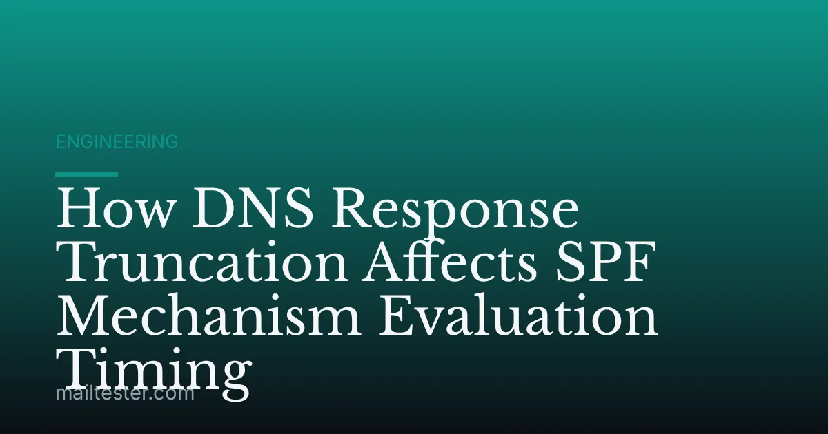 How DNS Response Truncation Affects SPF Mechanism Evaluation Timing