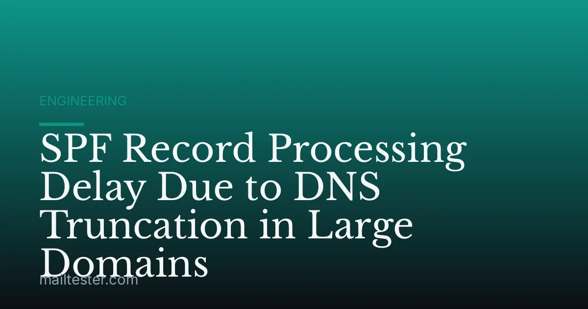 SPF Record Processing Delay Due to DNS Truncation in Large Domains