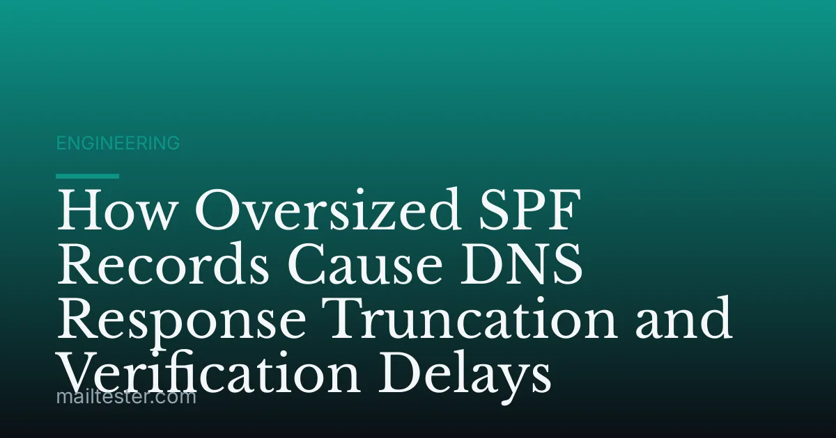 How Oversized SPF Records Cause DNS Response Truncation and Verification Delays