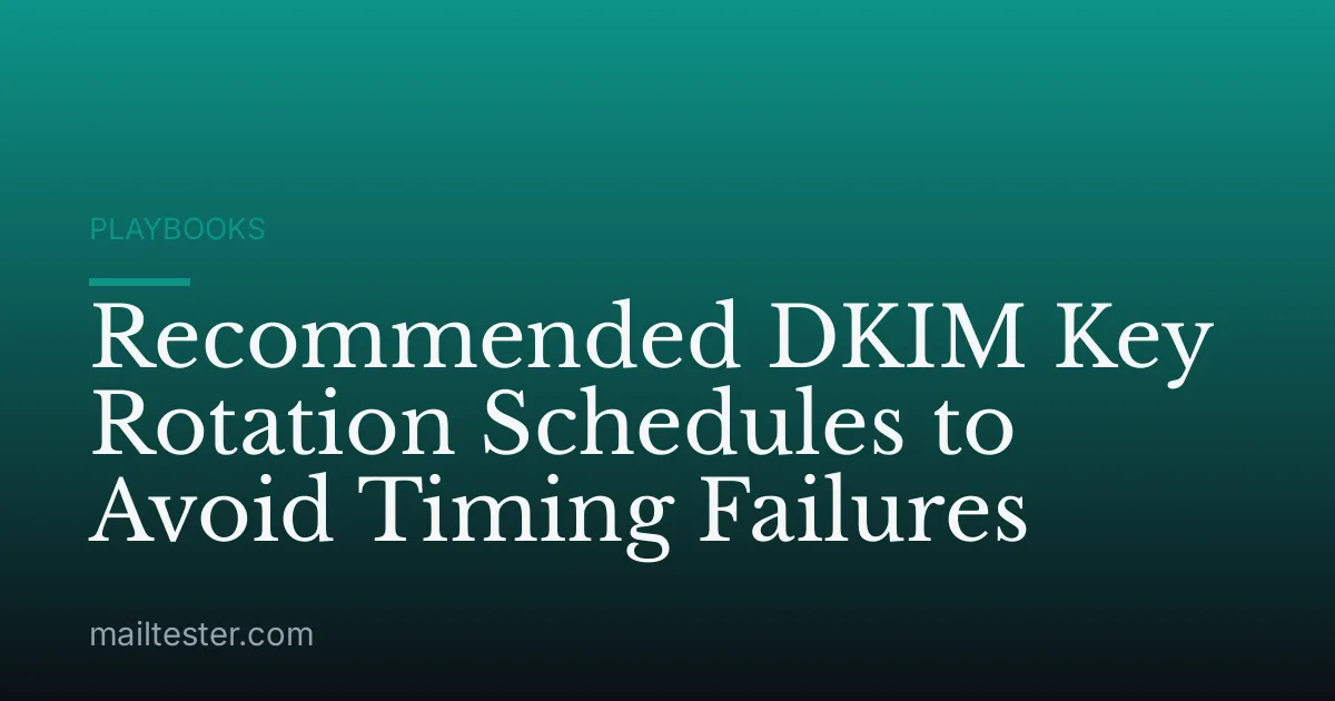 Recommended DKIM Key Rotation Schedules to Avoid Timing Failures
