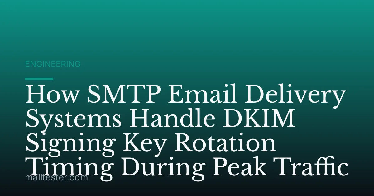 How SMTP Email Delivery Systems Handle DKIM Signing Key Rotation Timing During Peak Traffic
