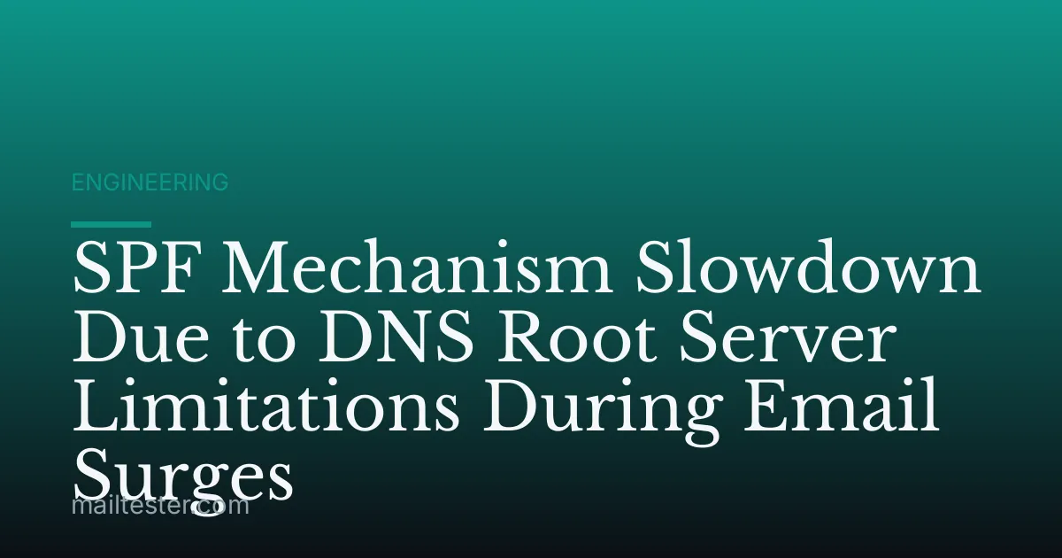 SPF Mechanism Slowdown Due to DNS Root Server Limitations During Email Surges