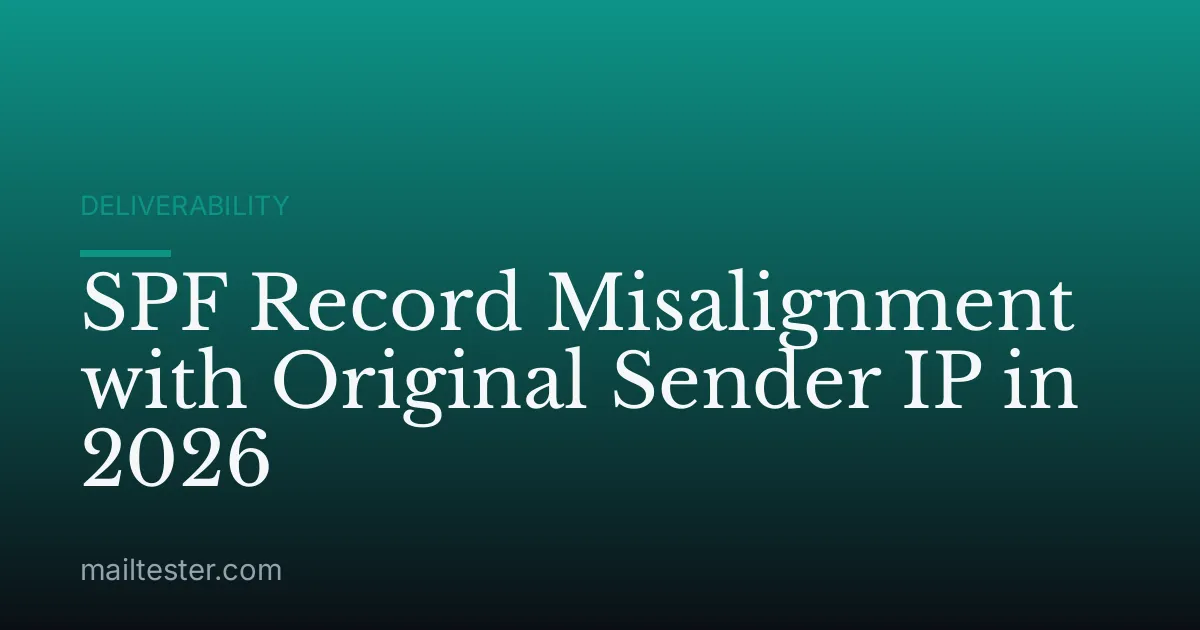 SPF Record Misalignment with Original Sender IP in 2026
