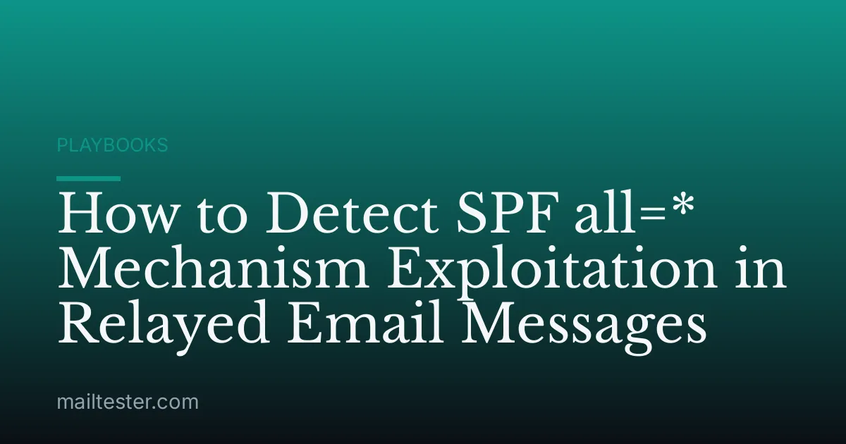 How to Detect SPF all=* Mechanism Exploitation in Relayed Email Messages