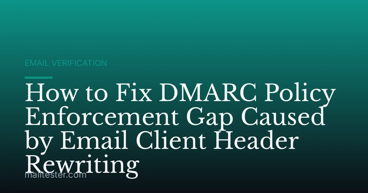 How to Fix DMARC Policy Enforcement Gap Caused by Email Client Header Rewriting