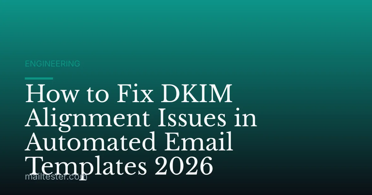 How to Fix DKIM Alignment Issues in Automated Email Templates 2026