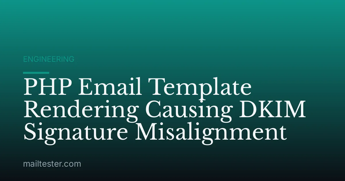 PHP Email Template Rendering Causing DKIM Signature Misalignment