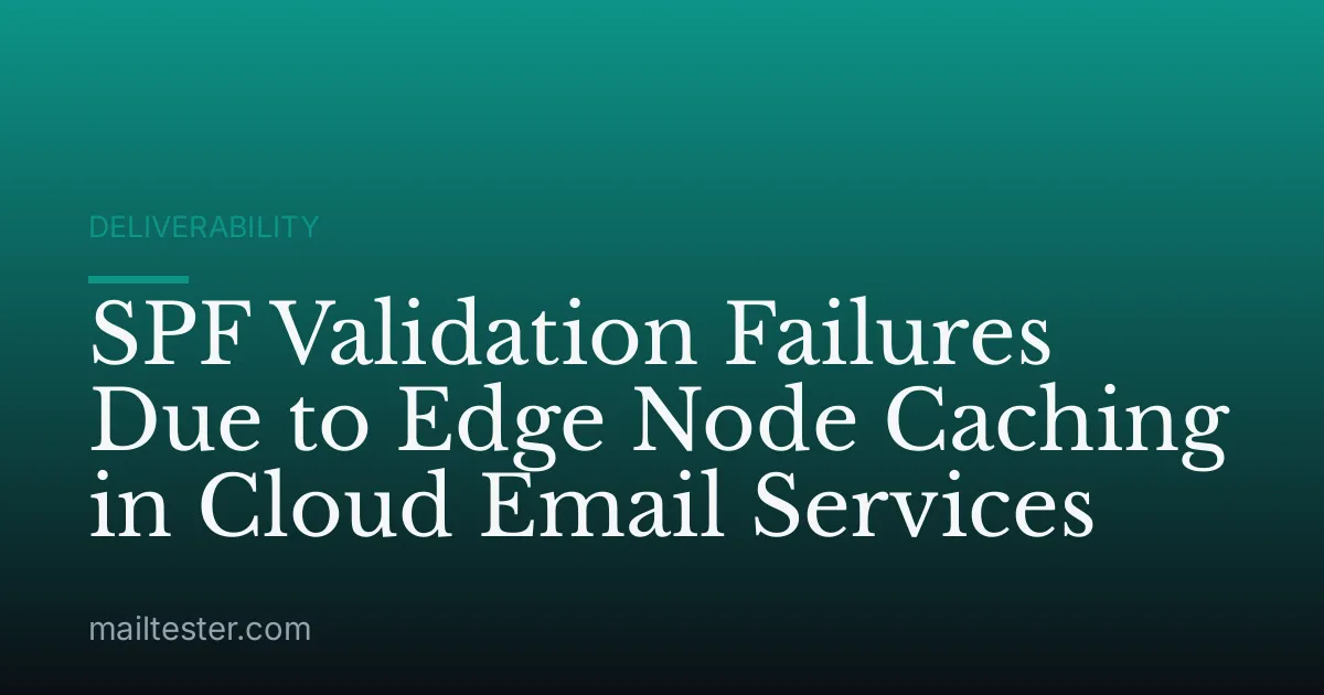 SPF Validation Failures Due to Edge Node Caching in Cloud Email Services