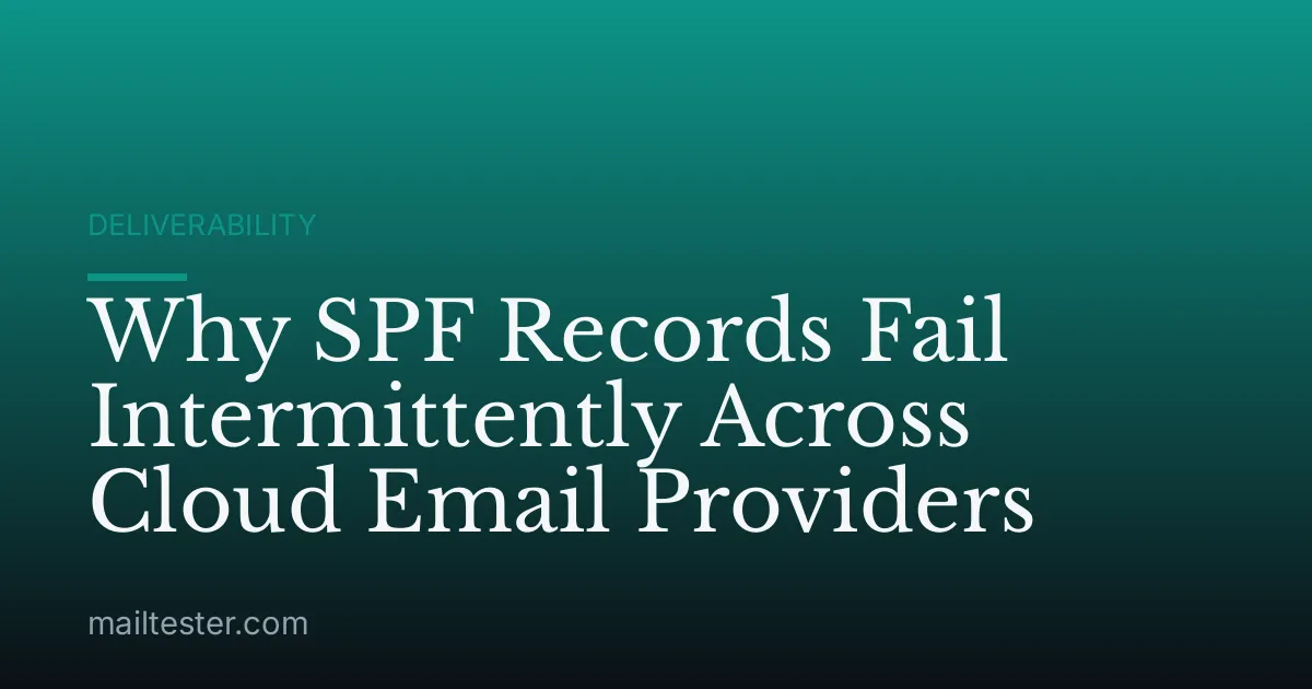 Why SPF Records Fail Intermittently Across Cloud Email Providers