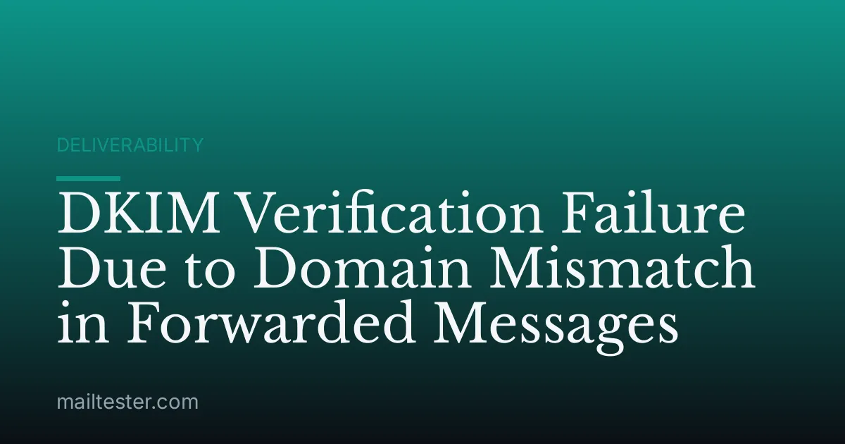 DKIM Verification Failure Due to Domain Mismatch in Forwarded Messages