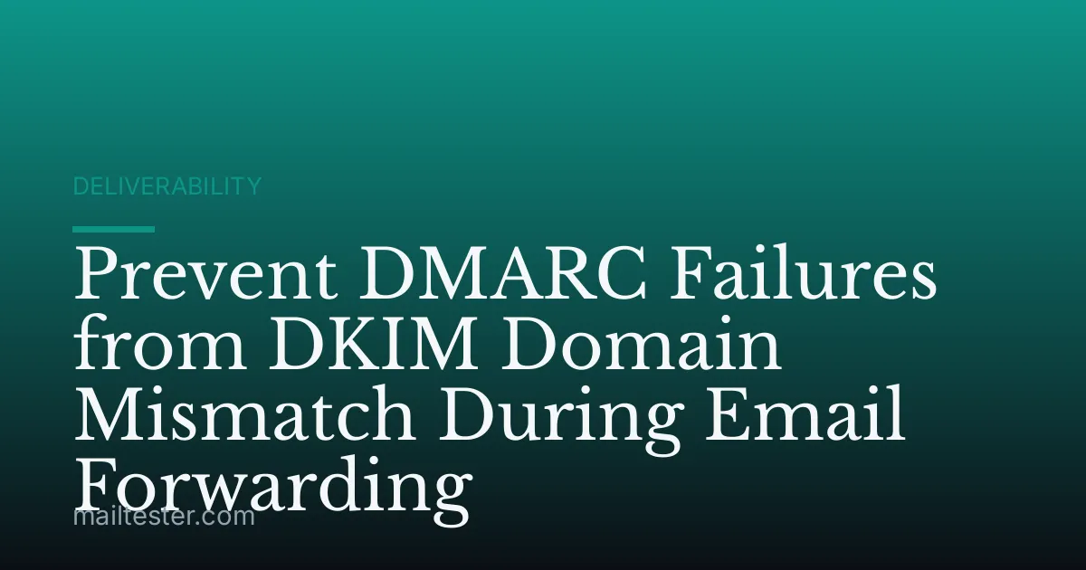 Prevent DMARC Failures from DKIM Domain Mismatch During Email Forwarding