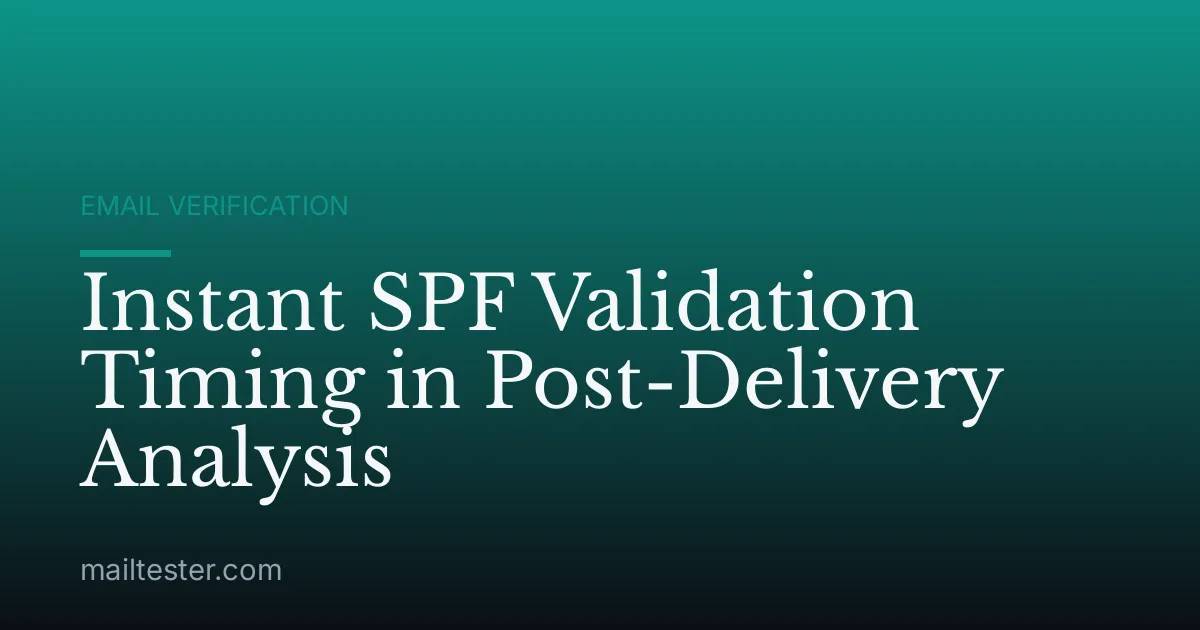 Instant SPF Validation Timing in Post-Delivery Analysis