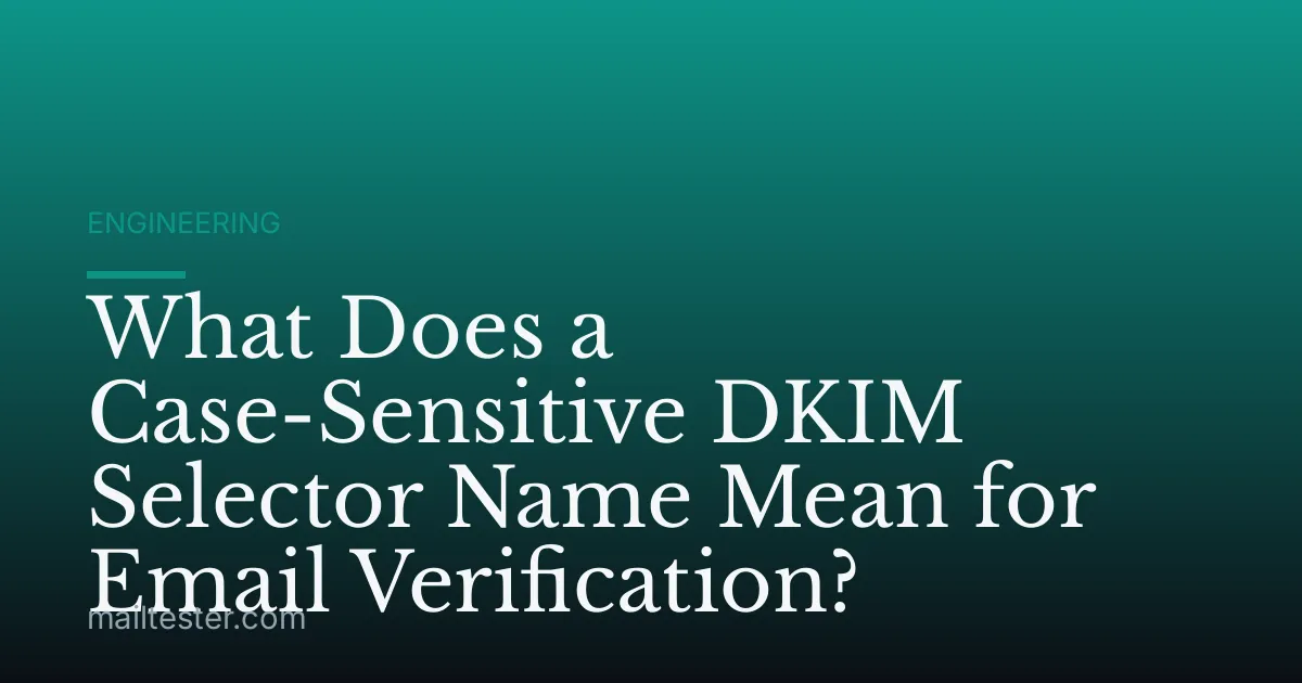 What Does a Case-Sensitive DKIM Selector Name Mean for Email Verification?