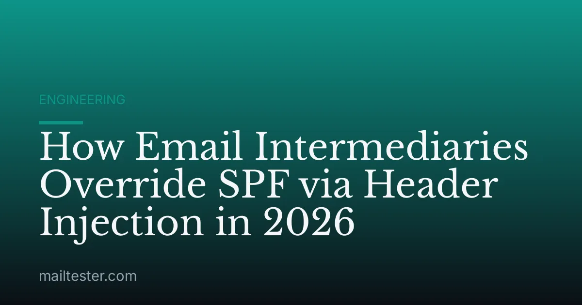How Email Intermediaries Override SPF via Header Injection in 2026