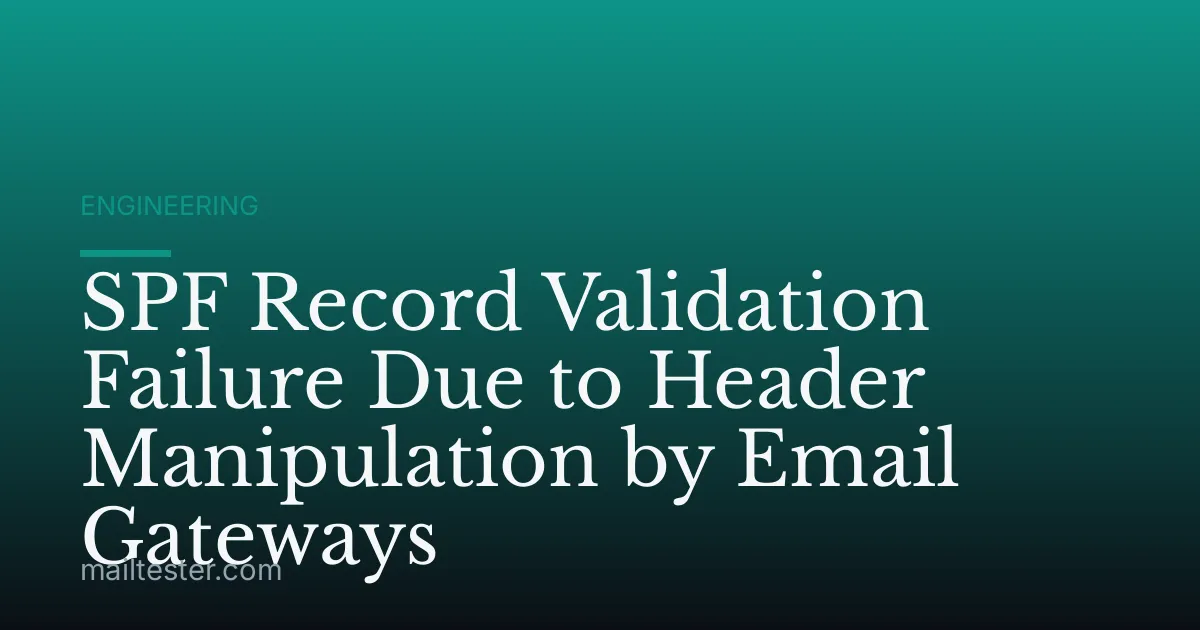 SPF Record Validation Failure Due to Header Manipulation by Email Gateways