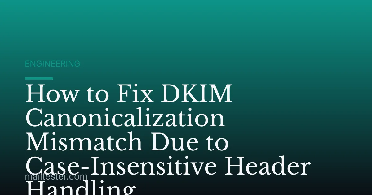 How to Fix DKIM Canonicalization Mismatch Due to Case-Insensitive Header Handling
