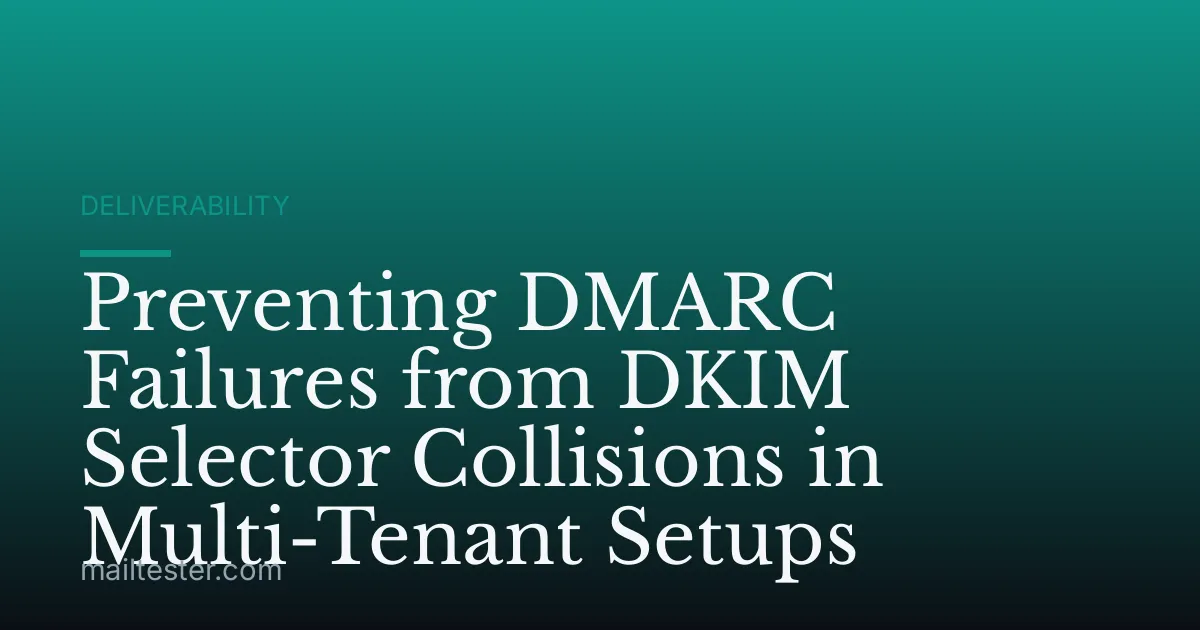 Preventing DMARC Failures from DKIM Selector Collisions in Multi-Tenant Setups