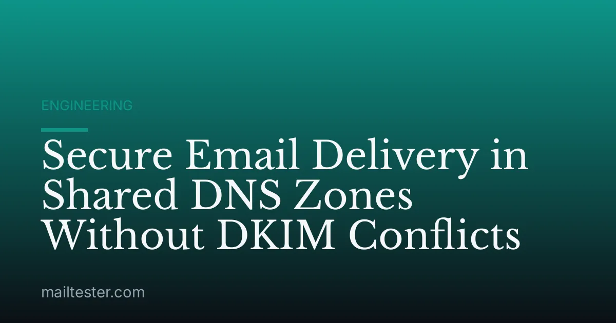 Secure Email Delivery in Shared DNS Zones Without DKIM Conflicts