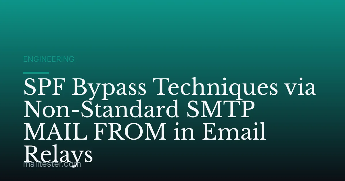 SPF Bypass Techniques via Non-Standard SMTP MAIL FROM in Email Relays