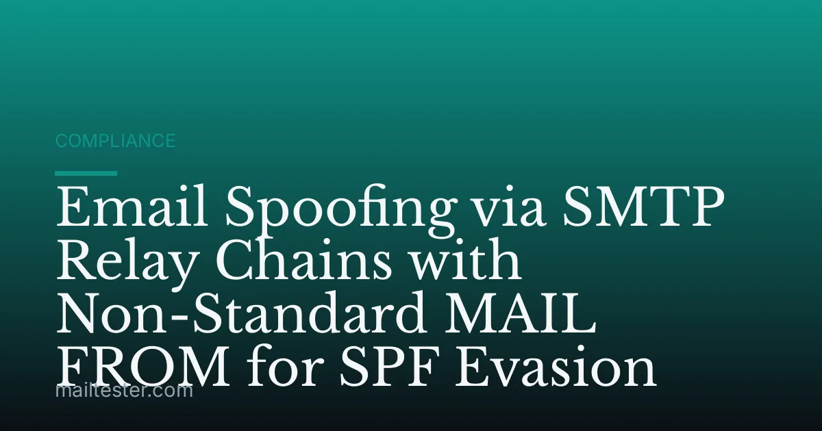 Email Spoofing via SMTP Relay Chains with Non-Standard MAIL FROM for SPF Evasion