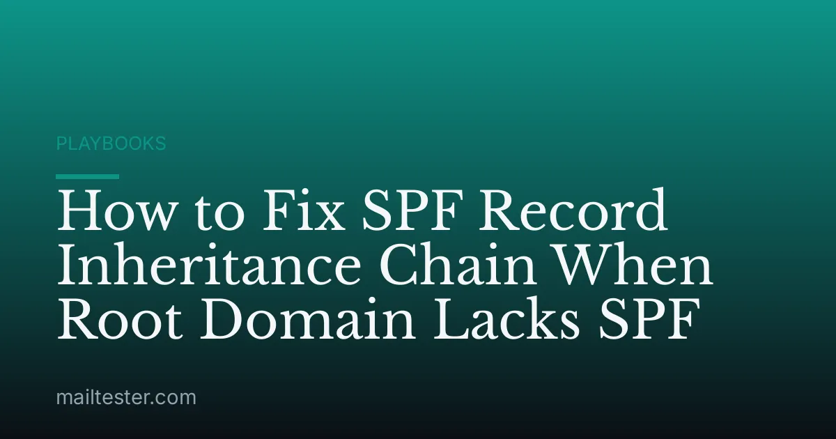 How to Fix SPF Record Inheritance Chain When Root Domain Lacks SPF