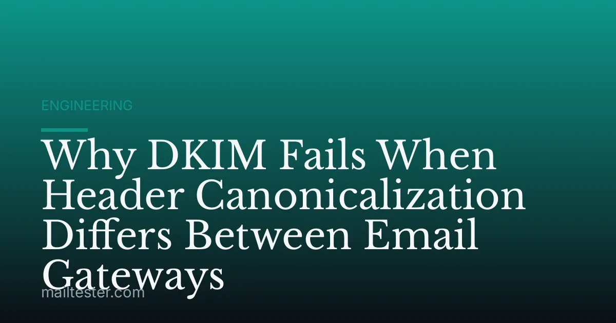 Why DKIM Fails When Header Canonicalization Differs Between Email Gateways
