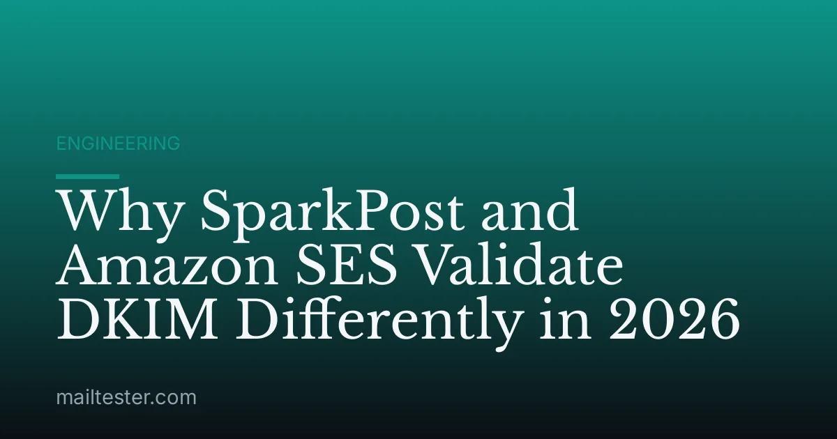 Why SparkPost and Amazon SES Validate DKIM Differently in 2026
