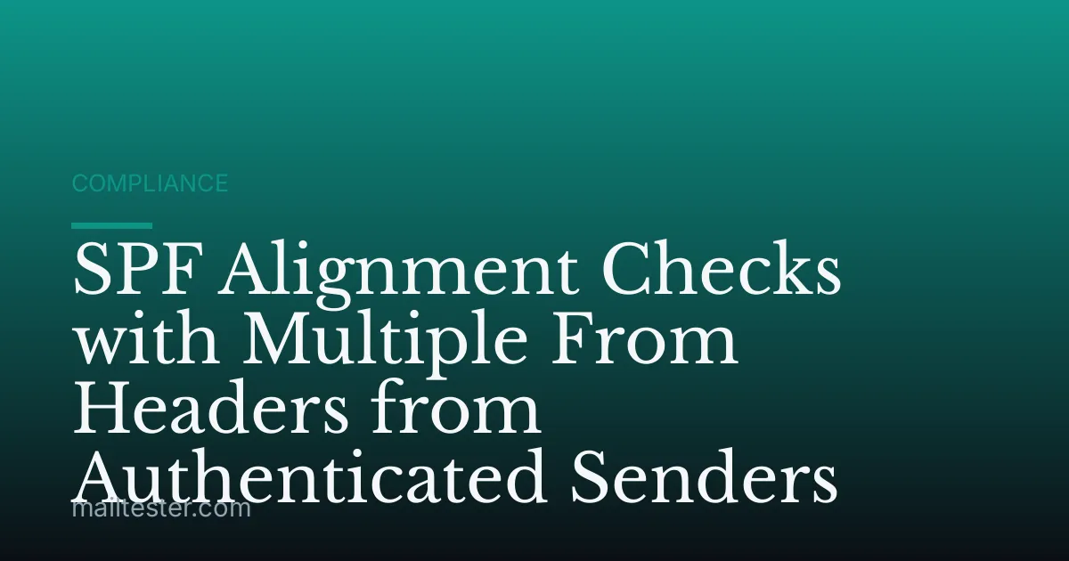 SPF Alignment Checks with Multiple From Headers from Authenticated Senders