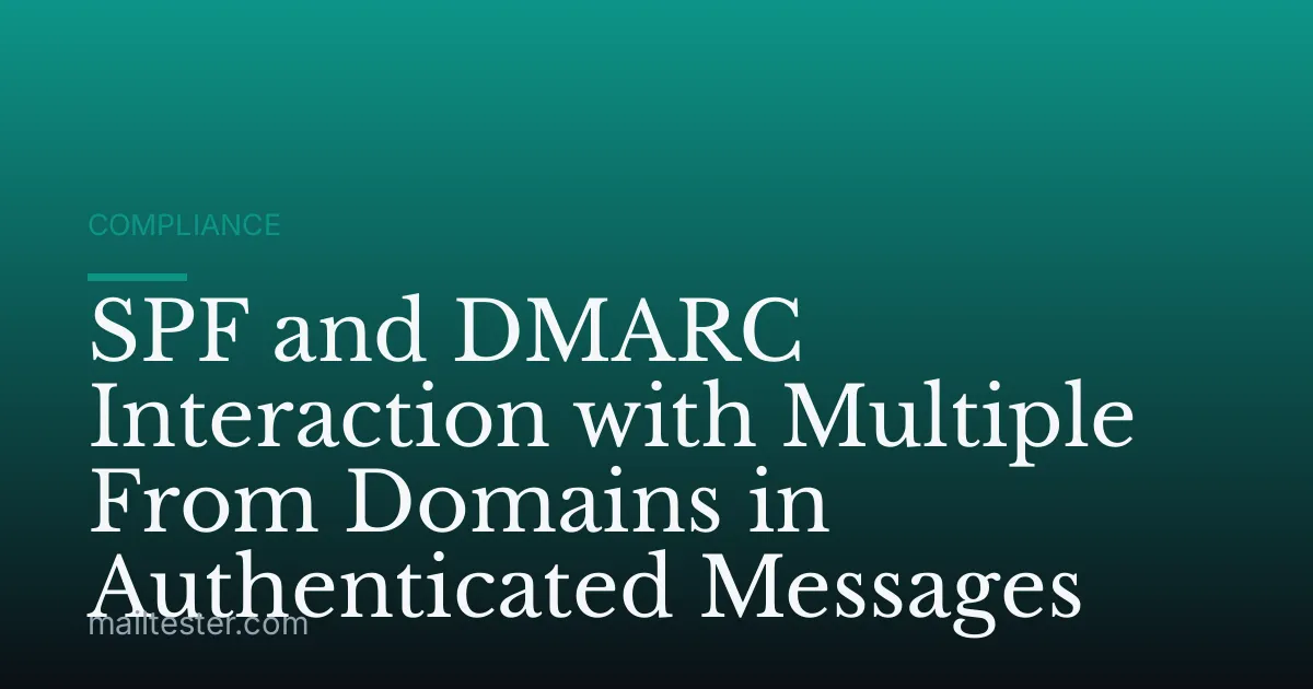 SPF and DMARC Interaction with Multiple From Domains in Authenticated Messages
