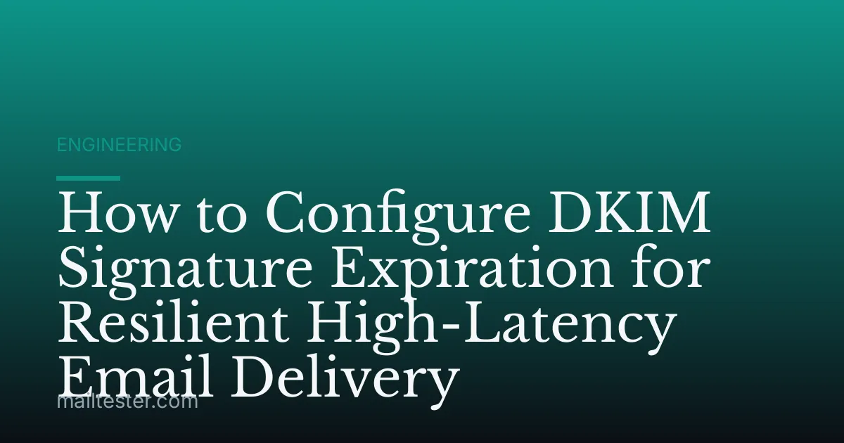 How to Configure DKIM Signature Expiration for Resilient High-Latency Email Delivery
