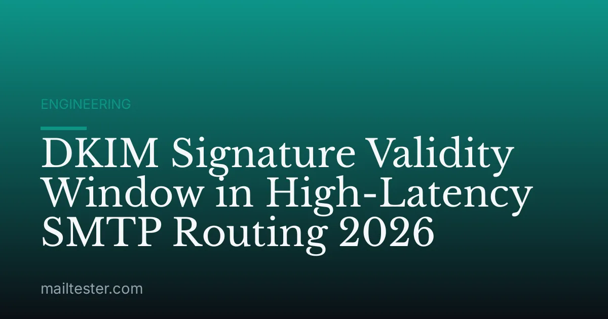 DKIM Signature Validity Window in High-Latency SMTP Routing 2026