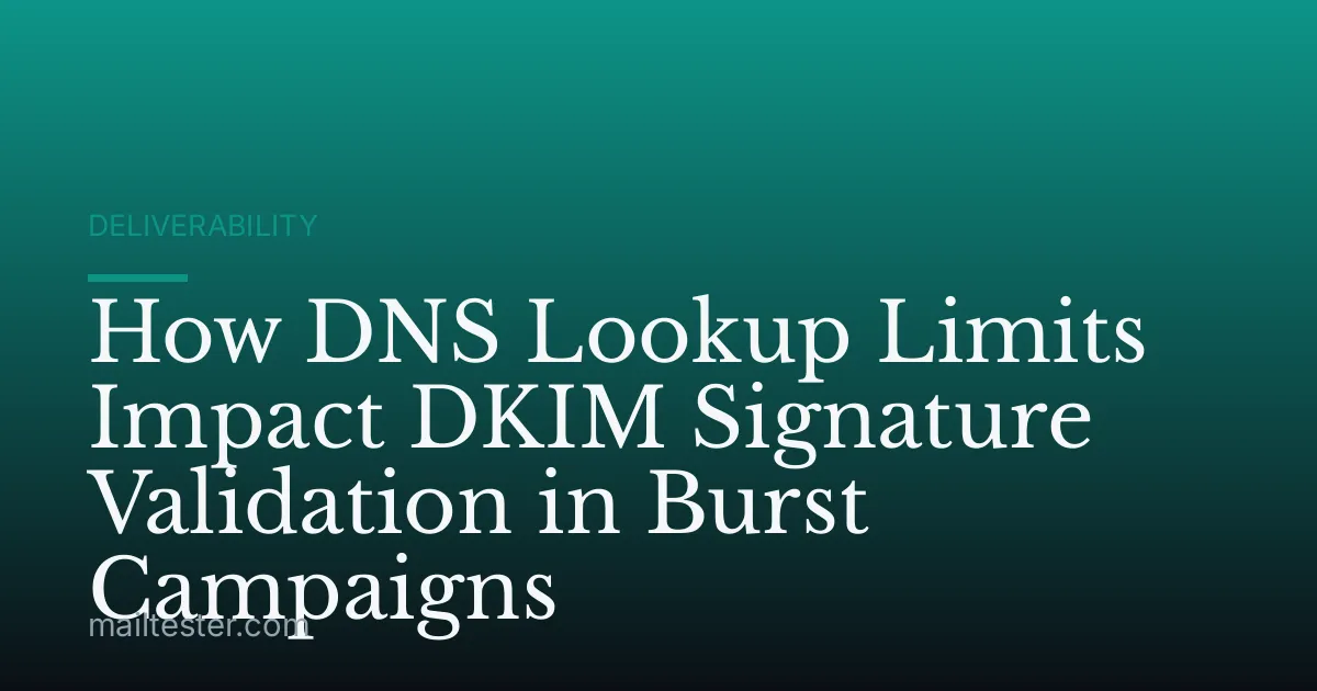 How DNS Lookup Limits Impact DKIM Signature Validation in Burst Campaigns