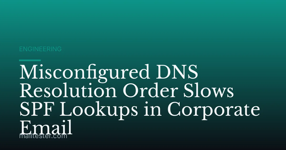 Misconfigured DNS Resolution Order Slows SPF Lookups in Corporate Email