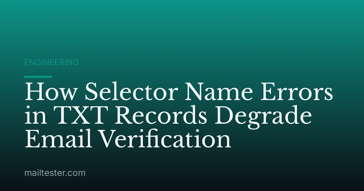 How Selector Name Errors in TXT Records Degrade Email Verification
